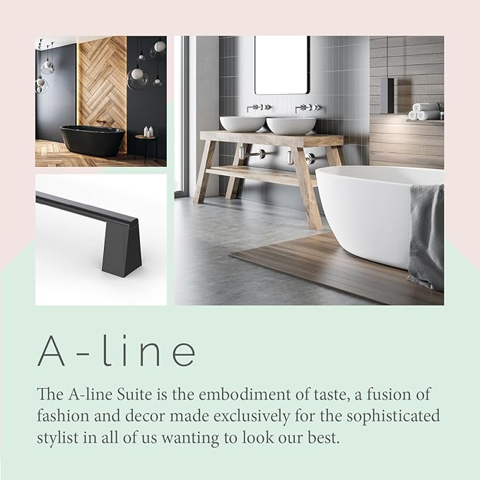 Gatco 5650MX A-Line Towel Bar, 24 Inch, Matte Black