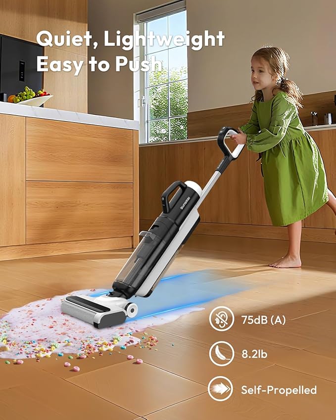 Wet Dry Vacuum Cleaner,Boost-Assisted Vacuum Mop,Equipped with Self-Cleaning System,Detachable Handheld Brush Head, Crevice Cleaning、 and Fabric Dusting,Apartment Essentials