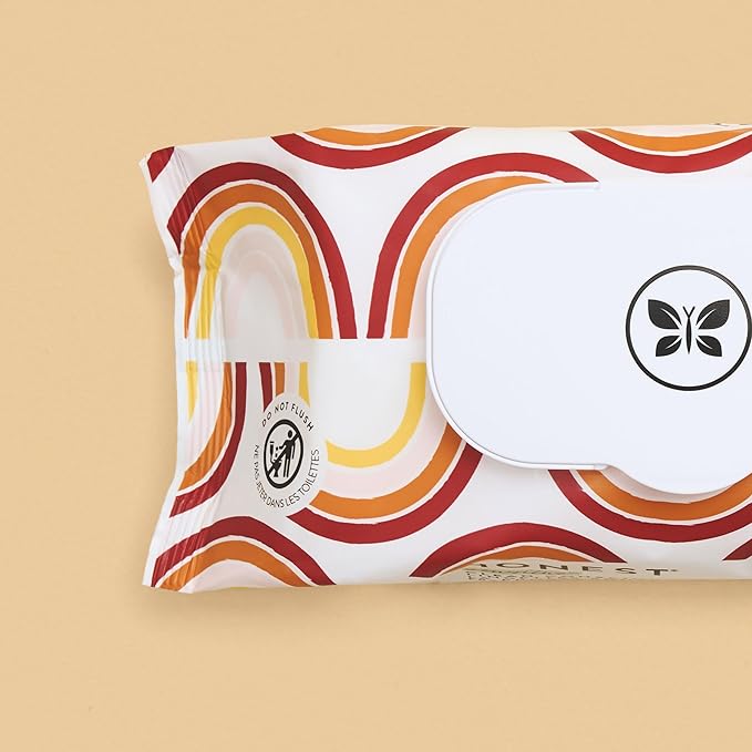 The Honest Company Hypoallergenic Multi-Use Baby Wipes for Sensitive Baby Skin Rainbow 60 Count
