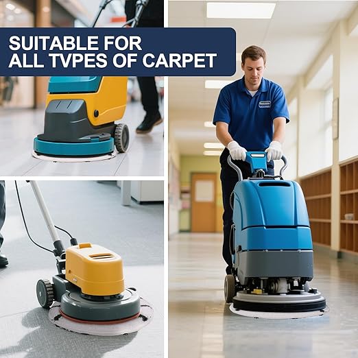 Commercial Grade Bonnet Pad Scrubber Abrasion and Absorbency with Cleaning Strips