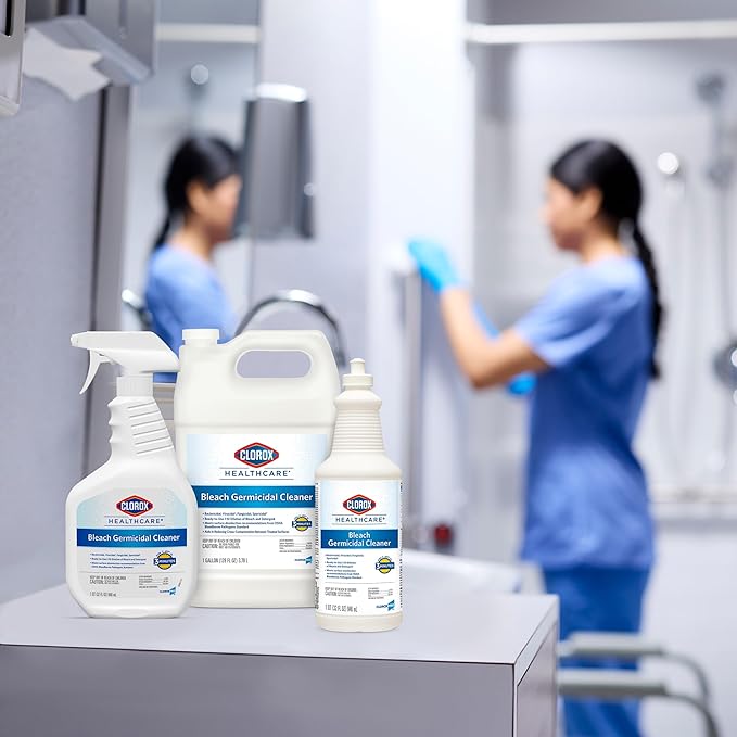 CLOROX CloroxPro Healthcare Bleach Germicidal Cleaner Refill, Healthcare Cleaning and Industrial Cleaning, 128 Ounces (Pack of 4) - 68978