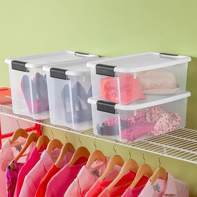 STERILITE 19848006 Ultra Storage Tote with Titanium latches, 18 Quart