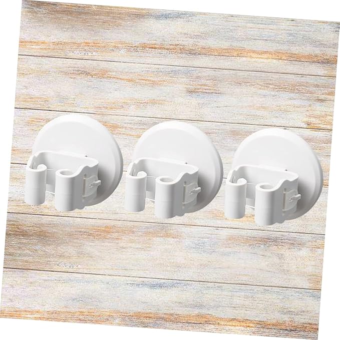 PRETYZOOM 3pcs Mop and Broom Holder Wall-mounted Gripper Clips for Efficient Storage Bathroom Kitchen and Balcony Easy Installation Space-saving
