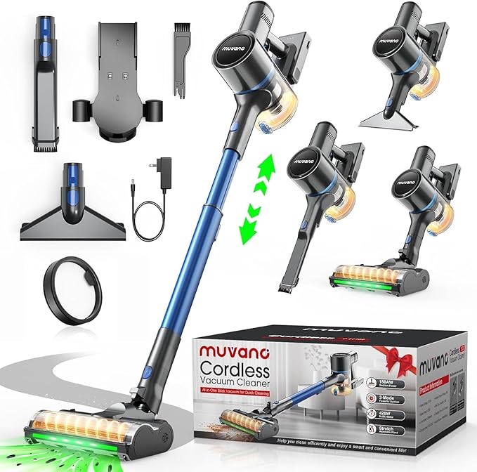 Cordless Vacuum Cleaners for Home, G26 Vacuum Cleaner, 45KPA Powerful Suction, Up to 60 Minutes, Tangle-Resistant, Rechargeable Stick Vac with Wall Mount for Pet Hair, Hardwood Floors