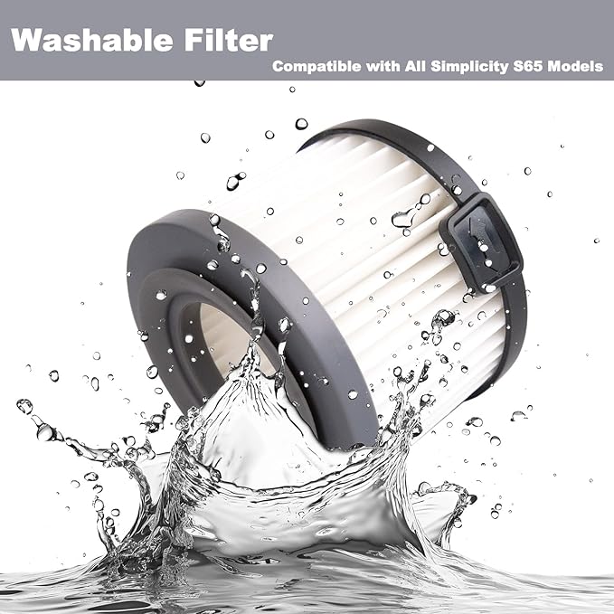 7-Pack Replacement Filters Compatible with Simplicity S65, S65D, S65S, S65P Cordless Stick Vacuums,Washable HEPA Filters