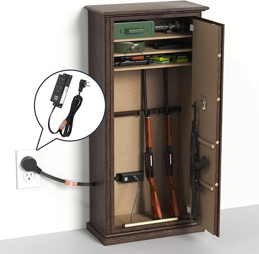 Gun Safe Accessory Electrical Power Outlet Kit, Hidden Outlet Gun Cabinet Accessories with USB, Mountable for Interior Dehumidifiers and Lights (Black, UL Listed)