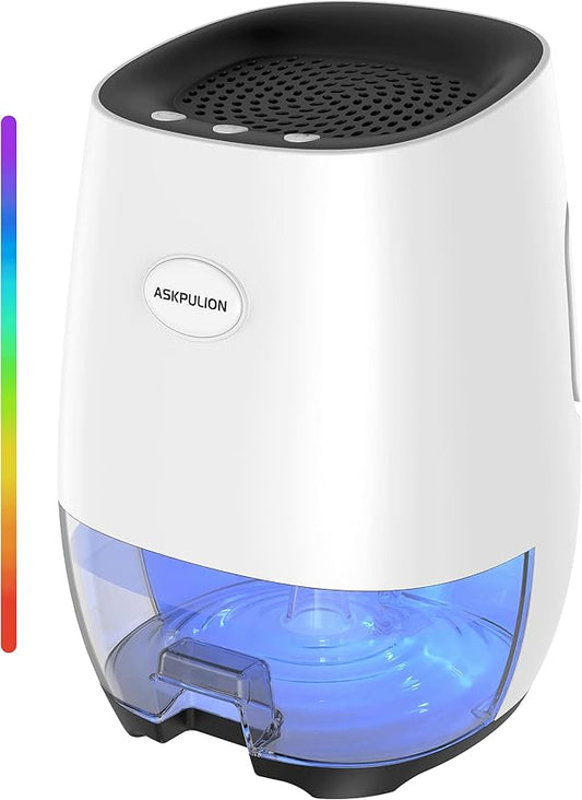 Dehumidifiers for Home, 35oz Small Dehumidifier for Bathroom (300sq.ft) with Auto-off, Sleep Mode, 7 Colors Night Light, Quiet Portable dehumidifier for Bedroom, RV, Closet, Office