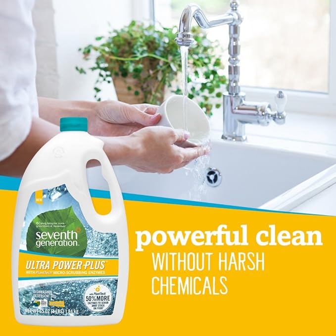 Seventh Generation Ultra Power Plus Auto Dish Gel, Fresh Citrus Scent, 65 Ounce
