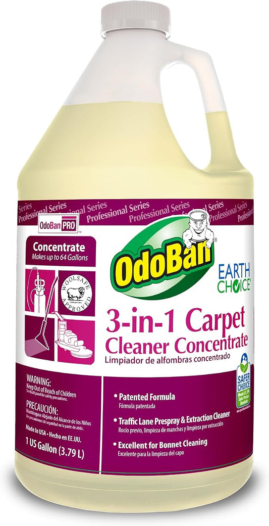 OdoBan Professional 3-in-1 Carpet Cleaner Concentrate, Made in the USA, 1 Gallon