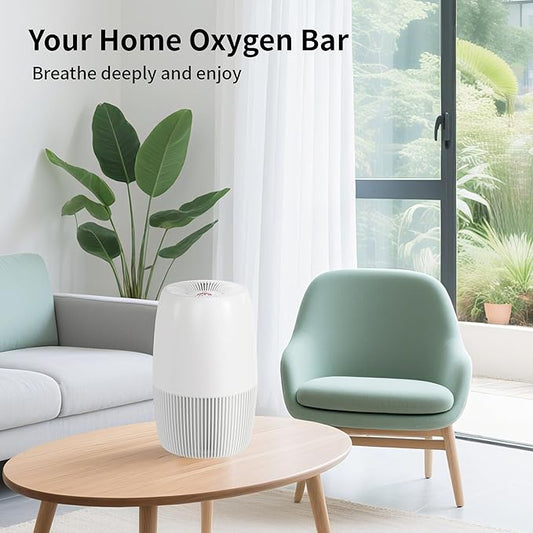 Air Purifiers for Home with Night Light, HEPA Filter Captures 99.97% of Smoke, Pollen, Pet Dander & Odors, Quiet for Bedroom, Office, Home, Pearl White