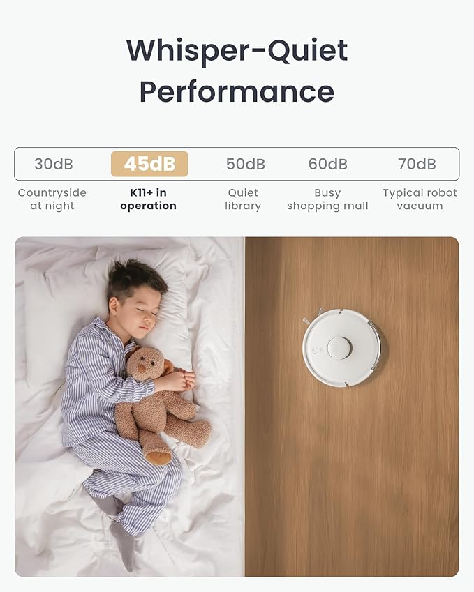 SwitchBot K11+ Robot Vacuum & Mop with Matter, 6000Pa Suction, 90-Day Hands-Free Self-Emptying, LDS Navigation, 3.6″ Ultra-Slim, Anti-Tangle for Pet Hair, Works with Alexa, Google Home, Apple Home