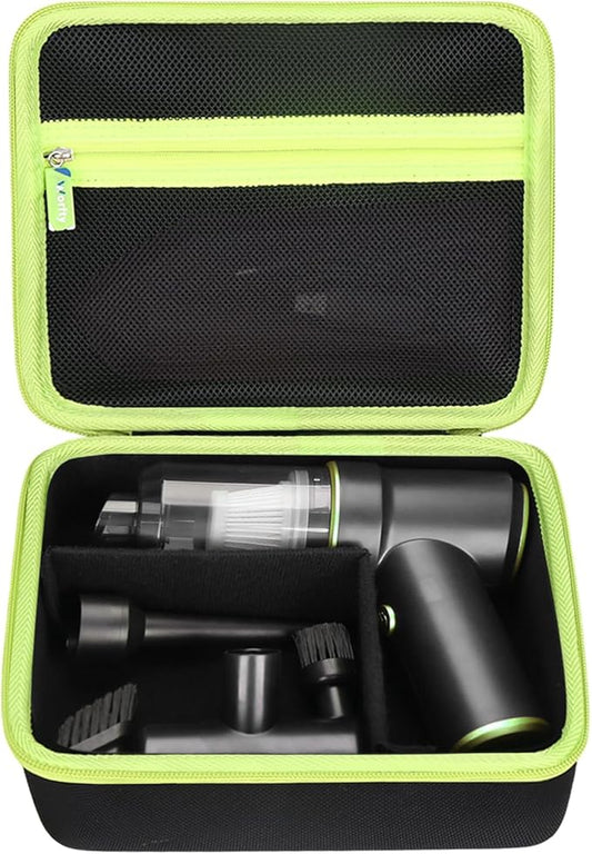 Case for CODN Handheld Car Vacuum Portable Cordless 12000PA 2 in 1 Handheld Vacuum Cleaner and Air Duster - Hard Protective Travel Carrying Storage Bag (Black-Green)