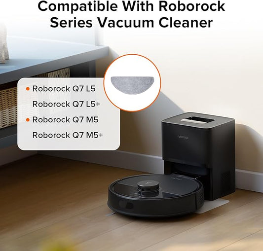 roborock 2 Pack Microfiber Mop Cloths for Q7 M5, Q7 M5+, Q7 L5, Q7L5+ Robot Vacuum Cleaner, Mop Pad Replacement Accessories