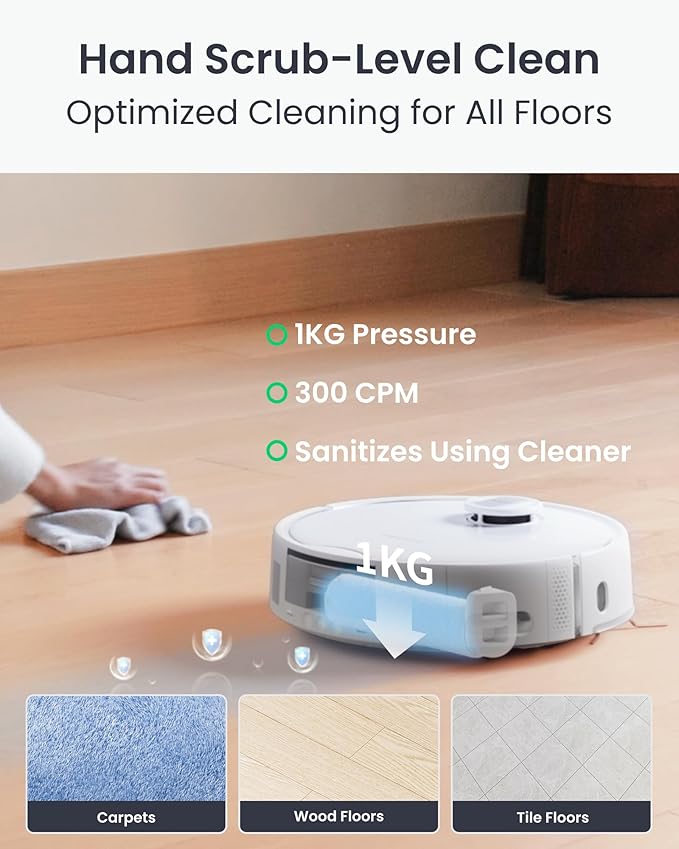 SwitchBot S20 Robot Vacuum and Mop with Matter, 10000Pa Suction, Roller Mop, AI Navigation, Auto Mop Wash & Dry, Self-Emptying, Works with AppleHome, Alexa, GoogleHome, for Pet Hair, Carpet, Floors
