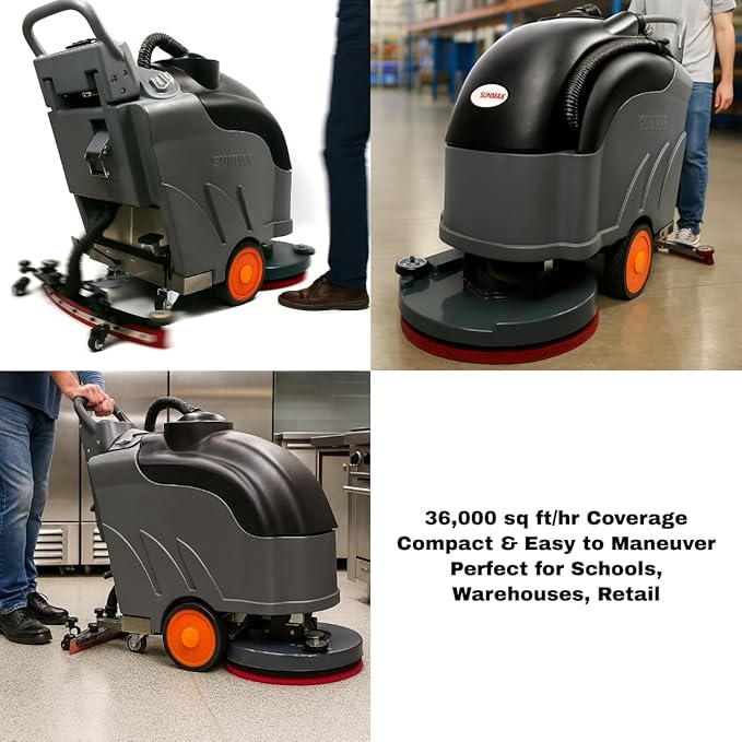 SUNMAX RT50D 22" Self-Propelled Floor Scrubber Dryer, 14.5-gal Tank, Up to 36,000 sqft/hour, Complete Set of Parts