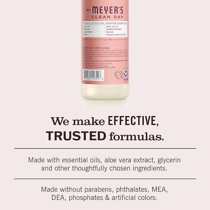 MRS. MEYER'S CLEAN DAY Liquid Dish Soap, Rose, 16 fl. oz