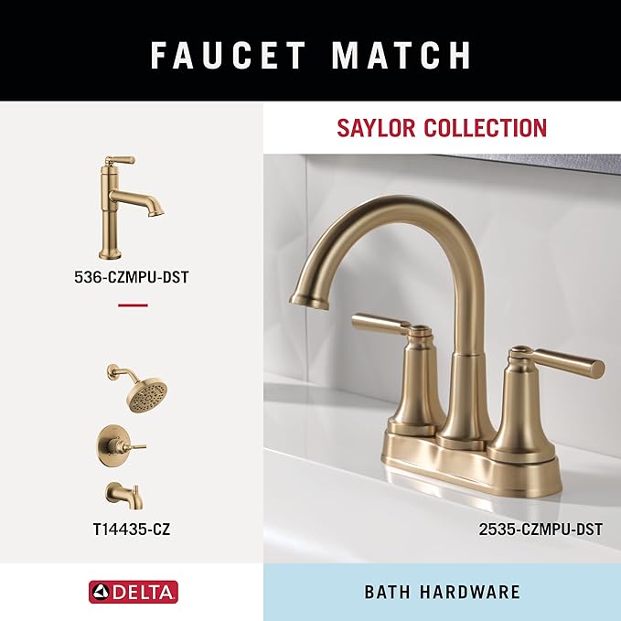 Delta Saylor 8'' Towel Rack for Bathroom Champagne Bronze Towel-Bar for Bathroom Wall Hand & Holder Rod Wall Mounted Kitchen Towel Holder 73508-CZ (Pack of 3)