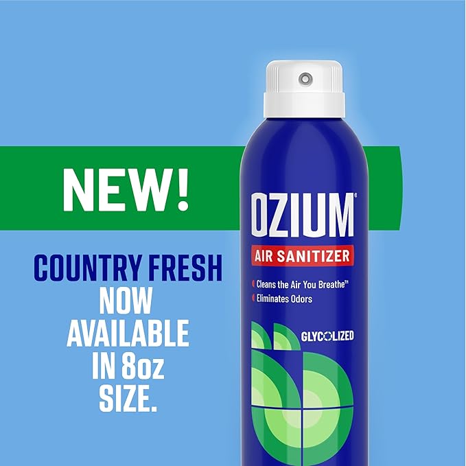 Ozium 8 Oz. Air Sanitizer & Odor Eliminator for Homes, Cars, Offices and More, Country Fresh, Pack of 1