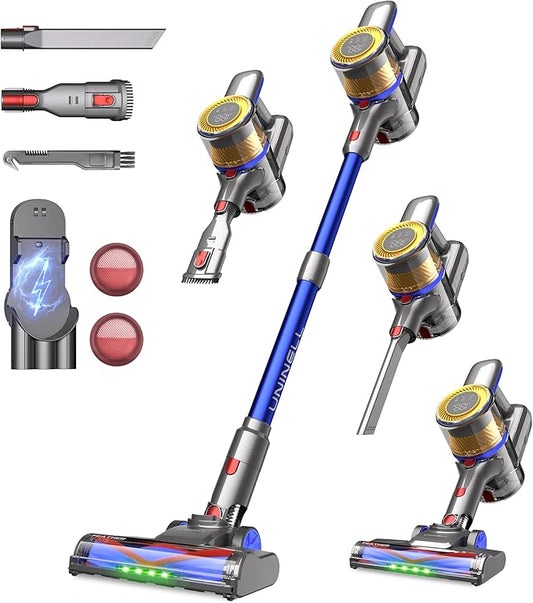 UNINELL HOME Cordless Vacuum Cleaner,45000Pa/450W Vacuum Cleaners for Home,60Mins Lightweight Stick Vacuum,Anti-Tangle & Wall Mount Charging,Vacuum Cordless for Hardwood Floor Carpet Pet Hair
