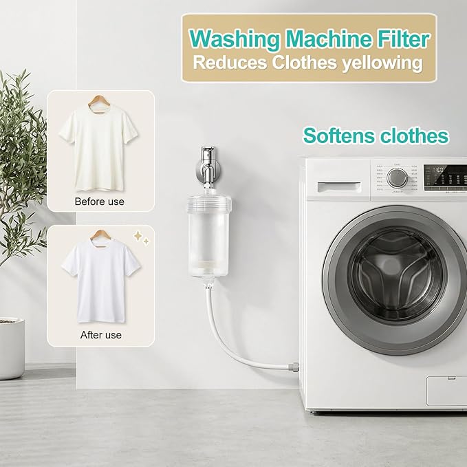 1 micron Carbon Shower Filter, Visible Water Filter for Shower, Washing machine filter, 99% Removal of Chlorine, Fluoride, Heavy metal, Odor & Scale, Improves Skin Condition, Protects hair