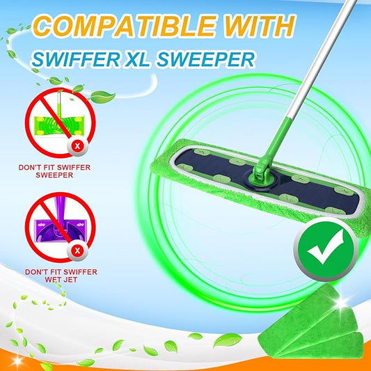 Reusable Microfiber Mop Pads for Swiffer - XL Dry Sweeping Cloths & Wet Pads Refills - Heavy Duty Mopping Cloths, 6 Pack