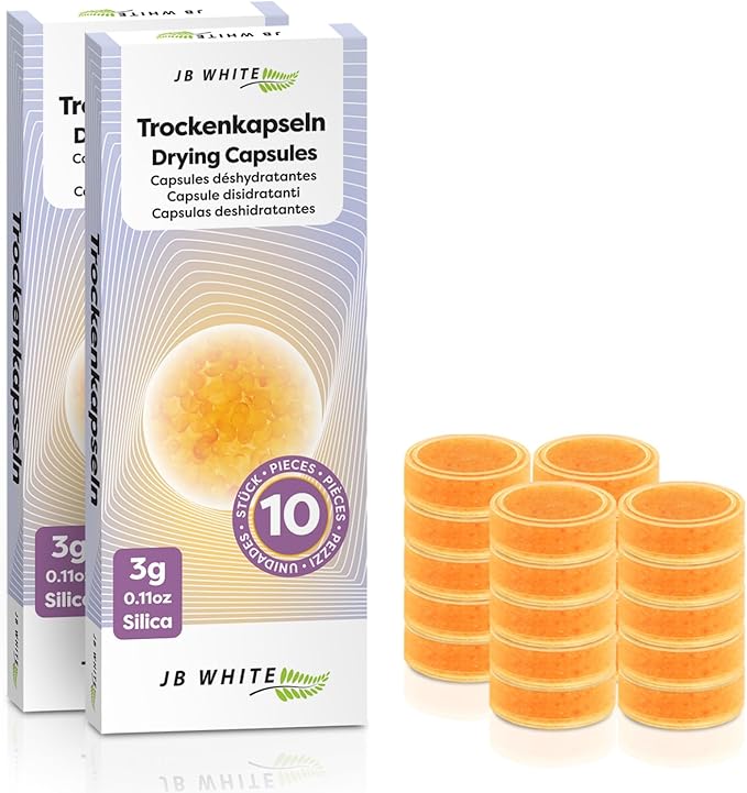 20 Pieces Hearing Aid Drying Capsules C&C Dry-Cap for Phonak, Starkey, Unitron Charger Case, Hearing-Aid Accessory, Desiccant Tablets, Dehumidifier Caps (Orange Color Indicator, 2 x 10pcs)