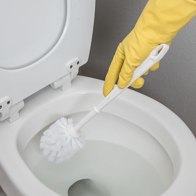 Sparta Flo-Pac Toilet Bowl Brush, 48 Pack for Commercial Restrooms, Heavy Duty Toilet Brush with Plastic Handle for Bathrooms, 11 Inches, White (Pack of 24)