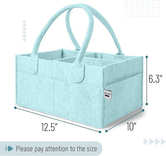 Mr. Pen- Baby Diaper Caddy Organizer, Mint Whisper, Baby Caddy Organizer with Handle, Compact Size, Collapsible & Portable