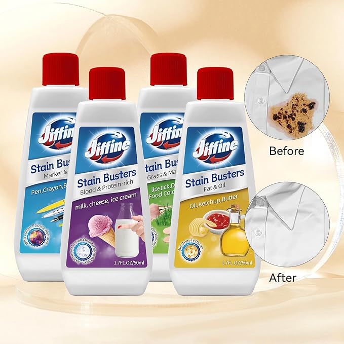Laundry Stain Remover, Powerful Fabric Stain Cleaner for Clothes, Removes Grease, Oil, Food & Sweat Stains, Safe for Everyday Use