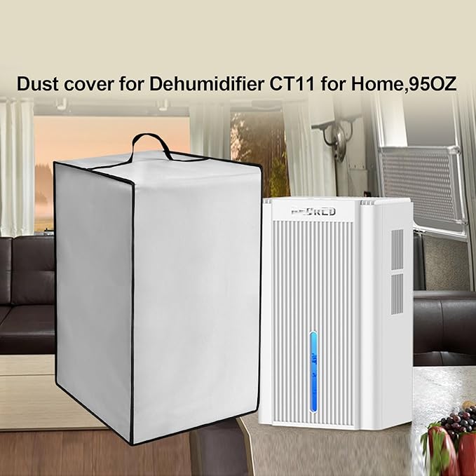 Dehumidifier Dust Cover Heavy Duty 600D Nylon Antistatic Waterproof Convenient Protective Case for Compatible with Dehumidifier CT11 for Home,95OZ (Silver)