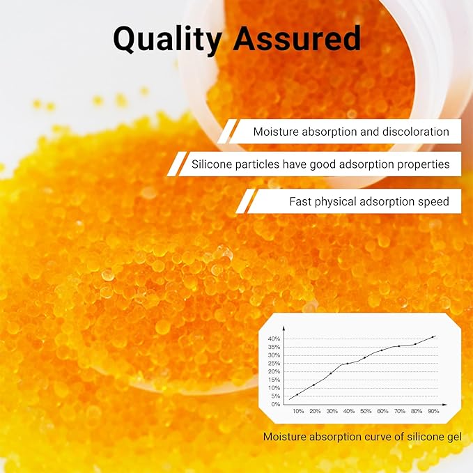 Reusable Orange Silica Gel Desiccant Beads, Suitable for 3D Printing, Hardware and Electrical appliances to Absorb Moisture, Silica Gel Desiccant Particles, 2 LBS