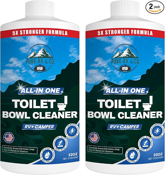 Toilet Bowl Cleaner with Easy Squirt Top - Best Septic Safe Toilet Bowl Cleaner (32 oz 2 Pack) - 5X Stronger Stain & Odor Eliminator - RV Toilet Cleaner - Sensor Safe & Non-Acid Formula