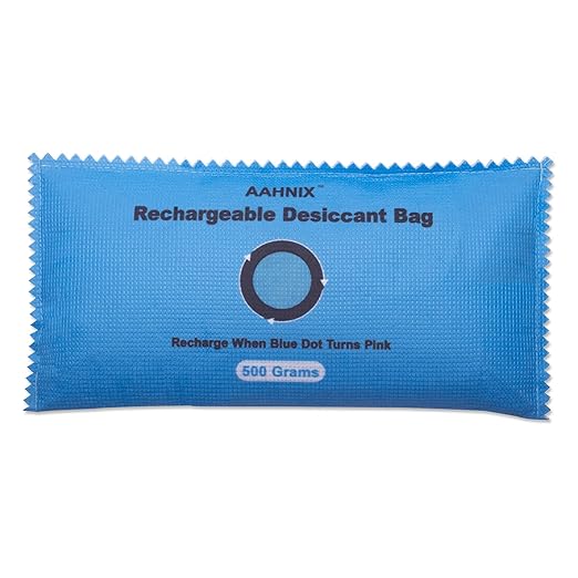 Rechargeable Desiccant Packs for Storage, Indicating Silica Gel Desiccant Packets, 500g Moisture Absorbers for Gun Safes car Bathroom Storage Bins Basement