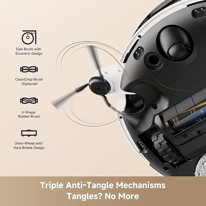 Mova P10 Pro Ultra Gen 2 Robot Vacuum and Mop, 26,000Pa Suaction, 212°F Hot Water Auto Mop Washing, 1-Hour Hot Air Drying, Extenable Mop, All-in-One Dock, Triple Anti-Tangle System for Home