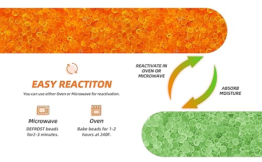 Adsorbco Rechargeable 200 Gram 5 Packs Desiccant, Indicating Silica Gel Packets, Moisture Absorbers for Storage, Gun Safe Dehumidifiers