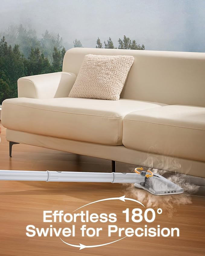 LABIGO 10-in-1 Steam Mop with Detachable Handheld Steamer, 350ml Tank, 10s Heat-Up, 248°F Steam Cleaner, 3-Level Control and Swivel Head for Floors, Carpets, Tiles, BBQ grill and Multi-Surface