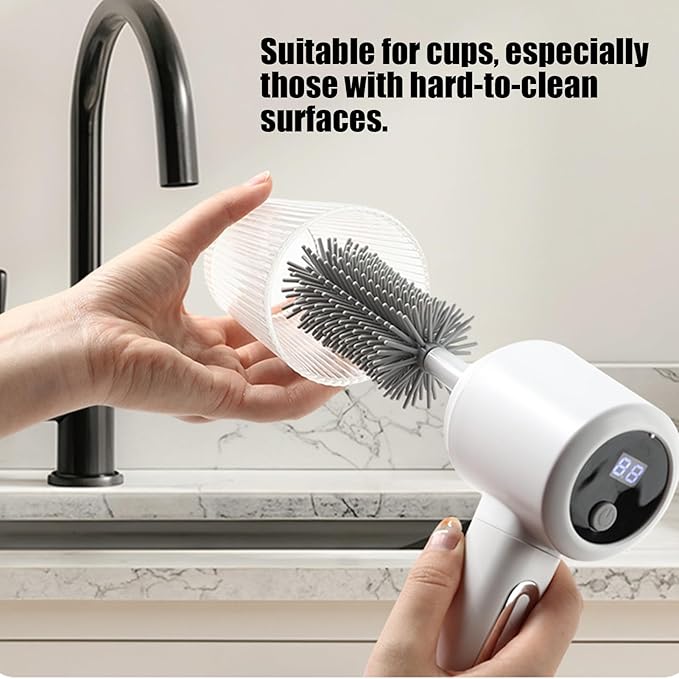 Electric Scrubber for Cleaning - 3-level Multifunctional Home Supplies with Handle,Bathroom Cleaning Brush | for Bathtub Tile Grout Floor Toilet Kitchen Wall Home Household Apartment Car Baseboard Was