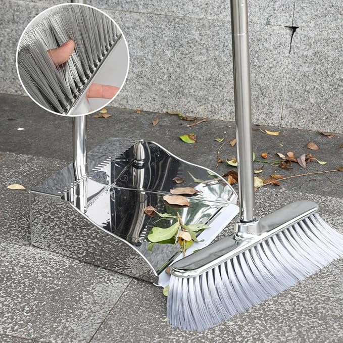 Indoor Soft Bristles Angle Sweeping Broom with Long Handle for Kitchen Hardwood Floor Cleaning (Broom)