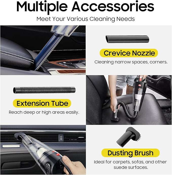Hand Held Cordless Vacuum Cleaner Rechargeable - Handheld Car Vacuum with Strong Suction, Lightweight & Low Noise, Clean Dust & Hair Quickly