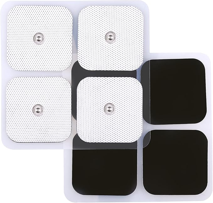 LotFancy TENS Unit Replacement Pads, 40 Pcs 2x2 Snap Electrodes Pads, Reusable Tens Pads for EMS Muscle Stimulator, Using 3.5mm Snap Connector