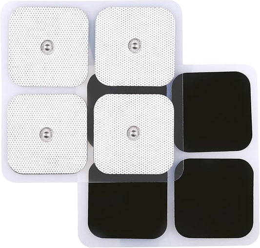 LotFancy TENS Unit Replacement Pads, 40 Pcs 2x2 Snap Electrodes Pads, Reusable Tens Pads for EMS Muscle Stimulator, Using 3.5mm Snap Connector