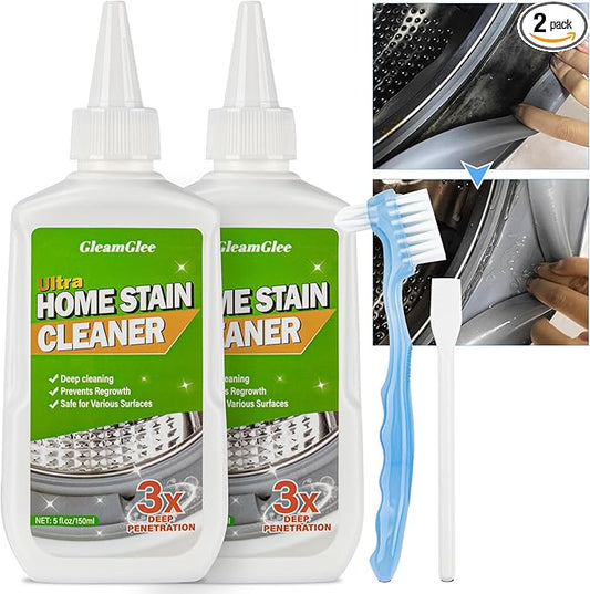 Home Remover Gel, 2 Pack Powerful Washing Machine Gasket Cleaner, Heavy Duty Cleaning Solution for Washing Machine, Refrigerator Strips, Bathroom Grout, Tiles, Sink, Shower - 10 Fl.Oz