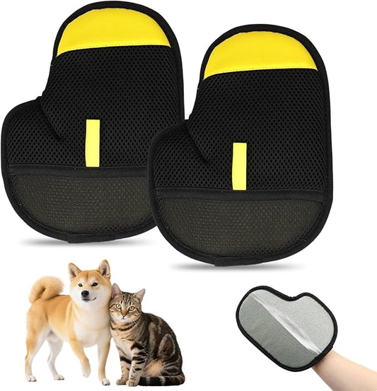Pet Hair Removal Glove for Dogs and Cats,2 PCS Upgraded Double Sided Electrostatic Pet Hair Removal Gloves,Reusable Pet Cat Dog Hair Remover Gloves for Couch,Carpet,Bed Sheets,Blankets,Clothes