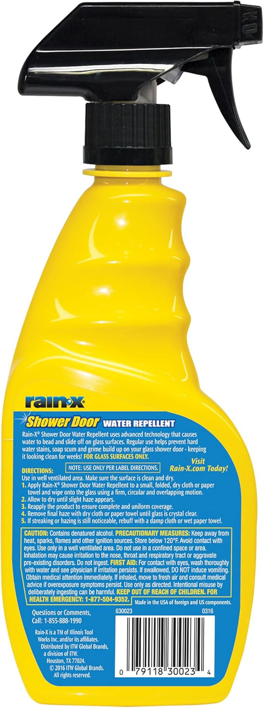 Rain-X 630542 Shower Door Water Repellent, Protects Glass Shower & Doors From Soap Residue And Hard Water Stains Leaving Your Bathroom Beautiful (Pack of 2)