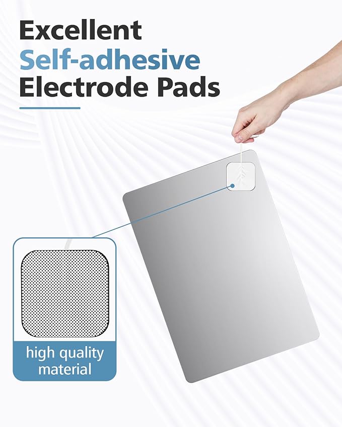 TENS Unit Replacement Pads 40PCS Value Pack, BHK-TENS Reusable Latex-Free Electrodes Pads Compatible with AUVON TENS, TENS 7000 Unit, Neocarbon TENS, Comfytemp TENS, Etekcity TENS, TENKER TENS(White)
