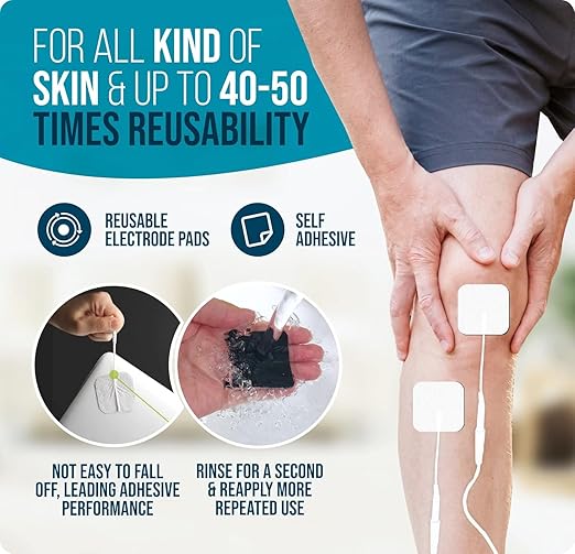 SM Electrodes TENS Unit Replacement Pads TENS Unit Pads TENS Pads 2x2” 8 PCS Electrodes Pad Reuse More Than 35-50Time, Self Stick and Non-Irritating,Tens Electrode Pads for TENS Machine