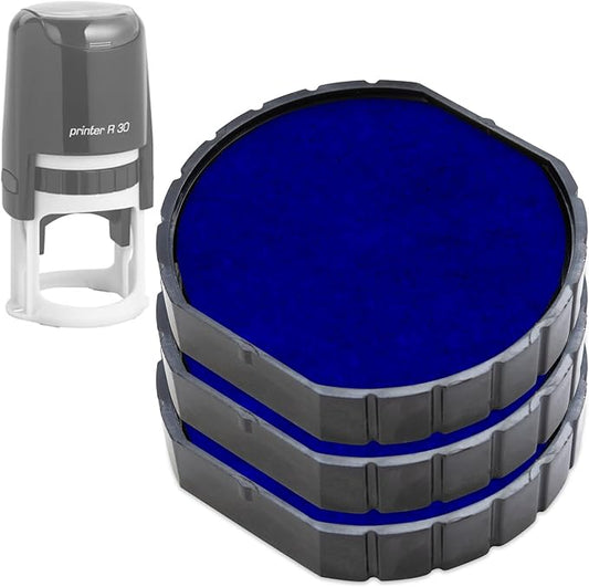 E/R30 Replacement Pad Compatible for 2000 Plus Printer R30 - Water Based - Pack of 3 - Blue