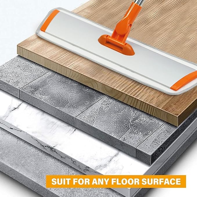 Dust Mop for Floor Cleaning with 3 Washable Pads and 55” Long Stainless Steel Handle,Microfiber Mop for Hardwood Floors, Tile, Marble Floors (Microfiber mop)