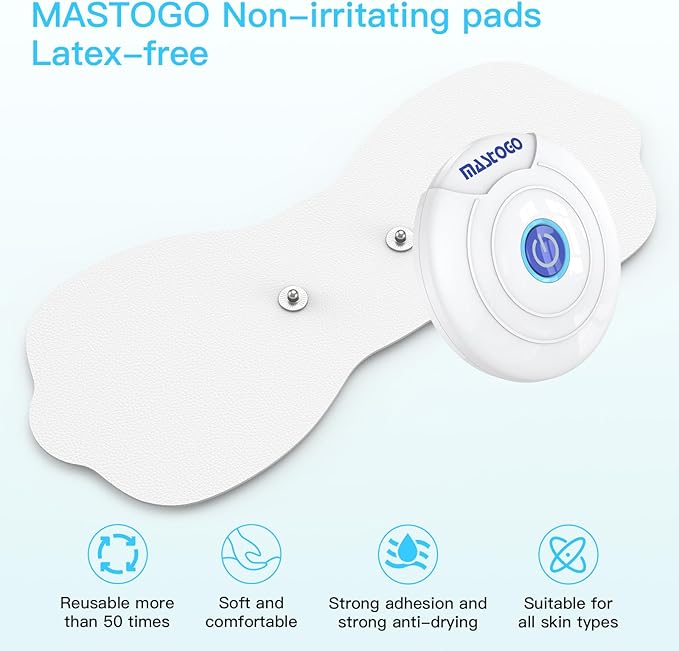 Tens Unit Wireless Electrode Pads, Replacement Electrode Pads with Standard 3.5mm Snap-on Connectors(4PCS/Set) (White)