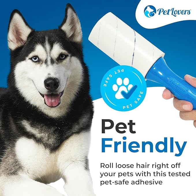 PetLovers Extra Sticky Lint Roller Value Set 270 Sheets for Pet Hair Removal and Clothes, Dog and Cat Lint Remover, 3 Pack